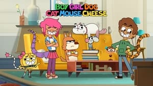 Boy Girl Dog Cat Mouse Cheese kép